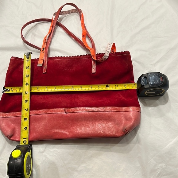 Vintage Jeans red tote made in Italy - Picture 2 of 4